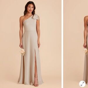 Birdy Grey One-Shoulder Beige Dress